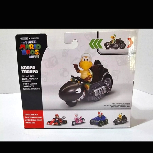 New Super Mario Bros Movie Koopa Troopa Figure & Pull Back Racer Kart Toy Set - Picture 7 of 7